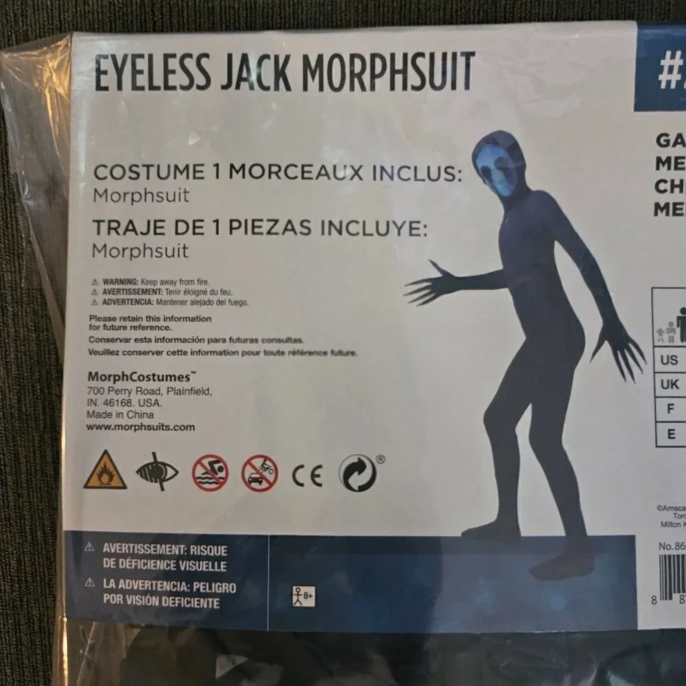 Morphsuits Eyeless Jack Costumes, Scary Jeff The Killer Skinwalker Costume Kids